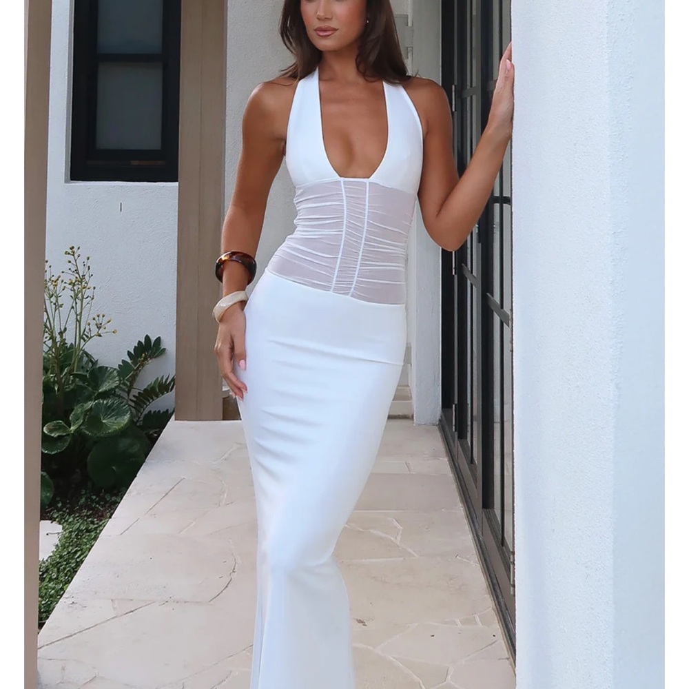 White Fox Boutique White Halter Maxi Dress